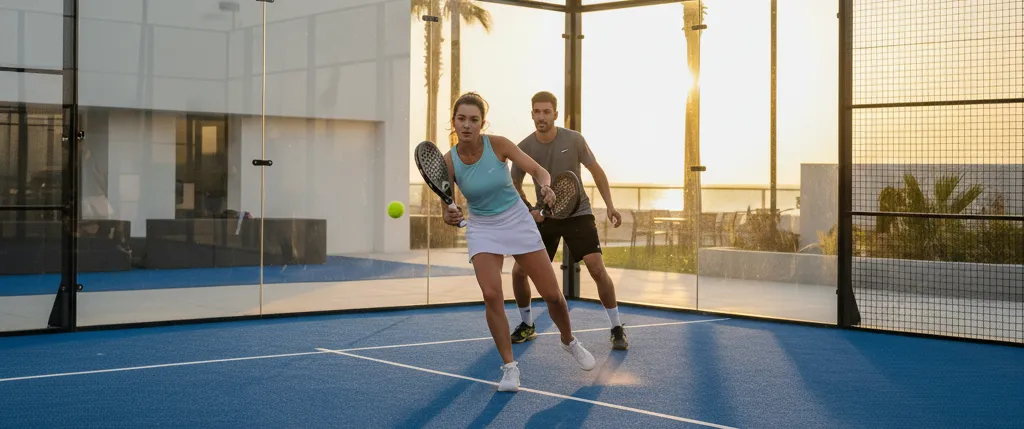 Padel Spieler auf dem Court - KI generiertes Bild